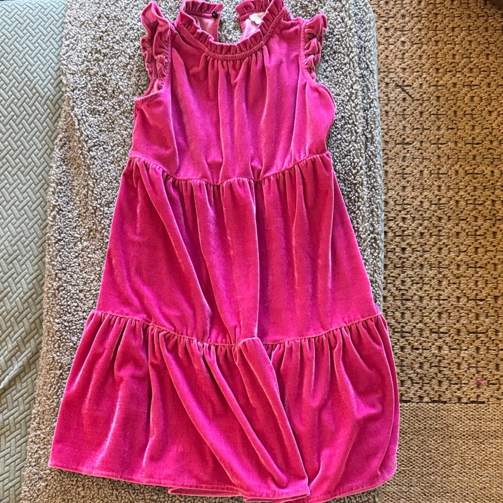 J. Crew Bright Pink Ruffle Dress